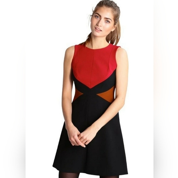 Karen Millen Red and Black Mini Dress - Picture 1 of 13